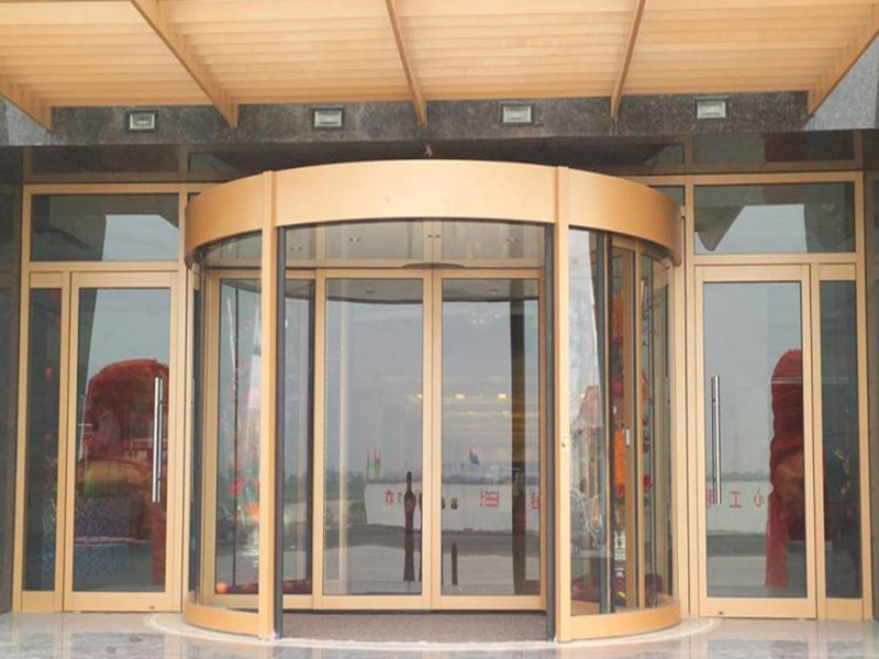 西安富都酒店餐廳玫瑰金色全不銹鋼板感應門竣工